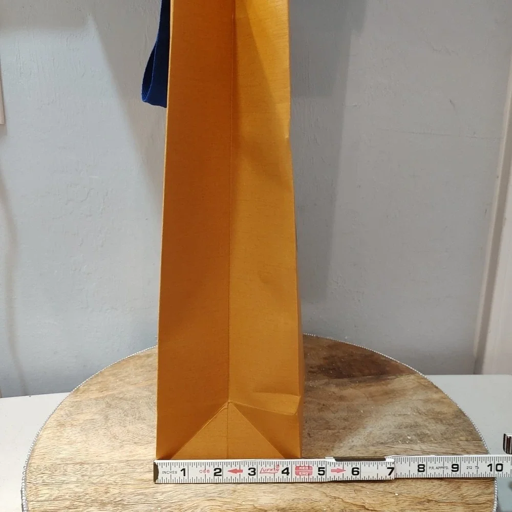 Louis Vuitton Gift‎ Bag Orange Blue Handles 14 x 10 x 4.5 inches Empty Authentic